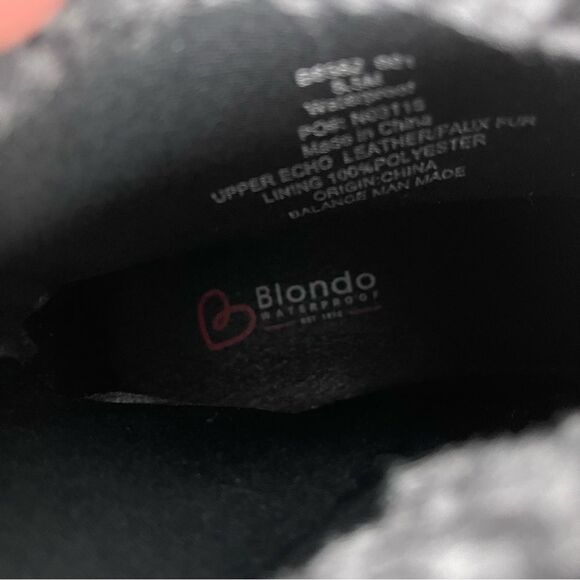 NEW Blondo Plaka Black Leather Winter Boots Lug Sole Waterproof Women's Size 8.5 - Picture 13 of 13